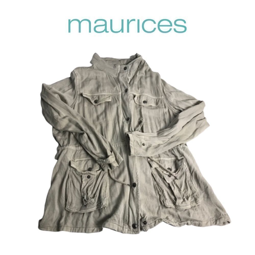 30. Maurices Cream Cargo Jacket. Sz 1